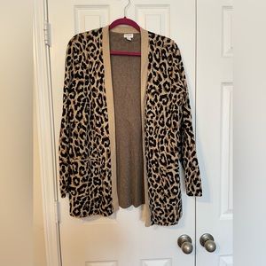 J Crew Factory NWOT leopard cardigan size m